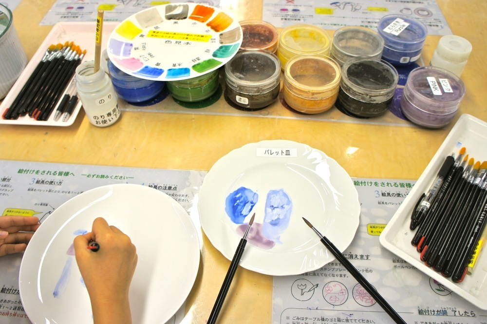 絵付け顔料+皿6枚セット ノリタケ 子どもと一緒に！高級食器ブランド「